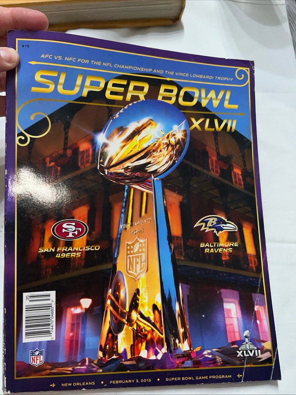 Super Bowl XLVII Official NFL Program 2013 Ravens 49ers Harbaugh Ray Lewis